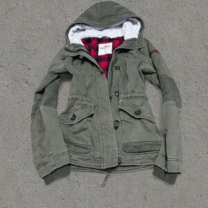 Hollister Vintage Y2K Khaki Green Winter Jacket